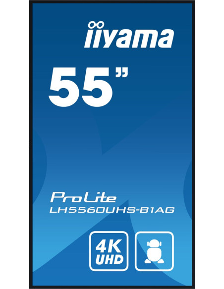 Iiyama Lh5560Uhs-B1Ag Signage Display Cyfrowa Tablica A 139,7 Cm (55") Led Wi-Fi 500 Cd/M2 4K Ultra Hd Czarny Procesor Wbudowany
