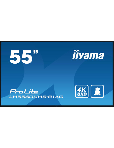 Iiyama Lh5560Uhs-B1Ag Signage Display Cyfrowa Tablica A 139,7 Cm (55") Led Wi-Fi 500 Cd/M2 4K Ultra Hd Czarny Procesor Wbudowany