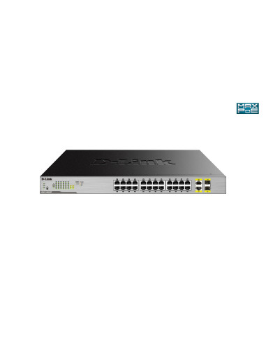 D-Link Dgs-1026Mp Łącza Sieciowe Nie Zarządzany Gigabit Ethernet (10/100/1000) Obsługa Poe Czarny, Szary