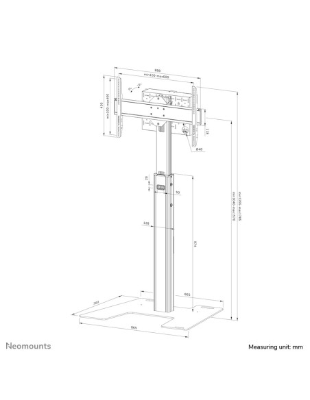 Neomounts Fl45S-825Bl1 Uchwyt Do Telewizorów 190,5 Cm (75") Czarny