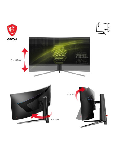 Zakrzywiony Monitor Do Gier Msi Mag 345Cqrde 34" - Płaski Ekran - 86,4 Cm