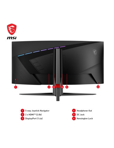 Zakrzywiony Monitor Do Gier Msi Mag 345Cqrde 34" - Płaski Ekran - 86,4 Cm