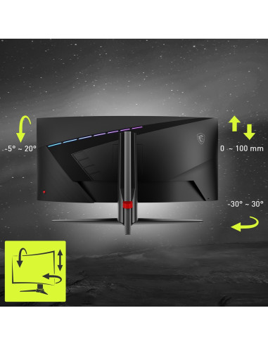 Zakrzywiony Monitor Do Gier Msi Mag 345Cqrde 34" - Płaski Ekran - 86,4 Cm