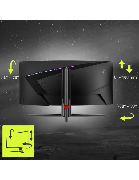 Zakrzywiony Monitor Do Gier Msi Mag 345Cqrde 34" - Płaski Ekran - 86,4 Cm