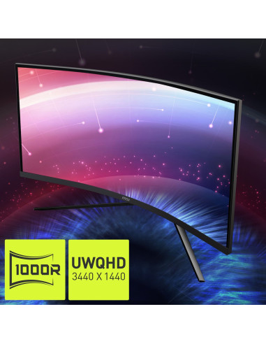 Zakrzywiony Monitor Do Gier Msi Mag 345Cqrde 34" - Płaski Ekran - 86,4 Cm