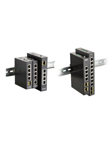 Przemysłowy Gigabitowy Przełącznik Niezarządzalny D-Link Z 2 Gniazdami Sfp - Szyna Din
