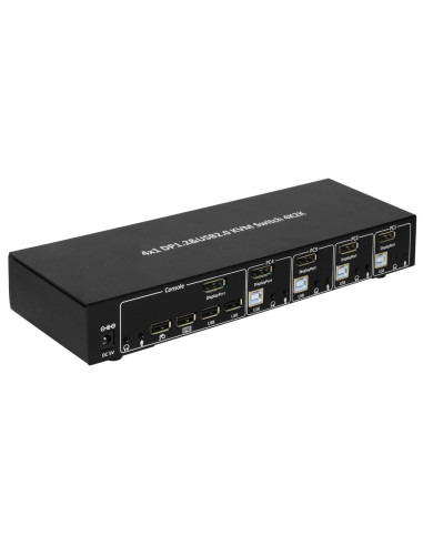 Techly Idata Dp-Kvm4 Przełącznik Kvm Możliwości Montowania W Stelażu Czarny