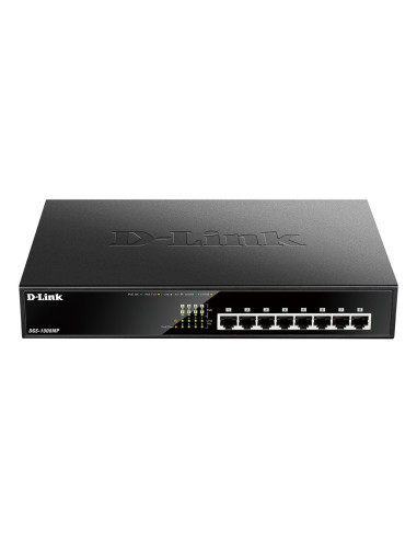 D-Link Dgs-1008Mp Łącza Sieciowe Nie Zarządzany Gigabit Ethernet (10/100/1000) Obsługa Poe 1U Czarny