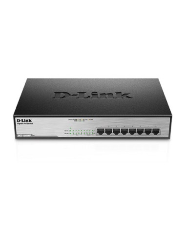D-Link Dgs-1008Mp Łącza Sieciowe Nie Zarządzany Gigabit Ethernet (10/100/1000) Obsługa Poe 1U Czarny