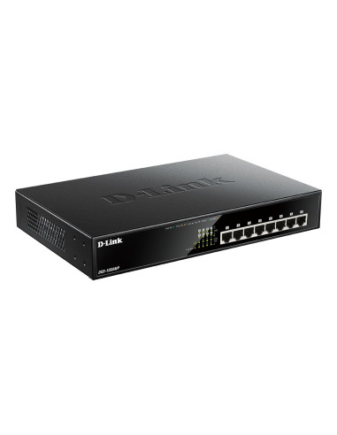 D-Link Dgs-1008Mp Łącza Sieciowe Nie Zarządzany Gigabit Ethernet (10/100/1000) Obsługa Poe 1U Czarny