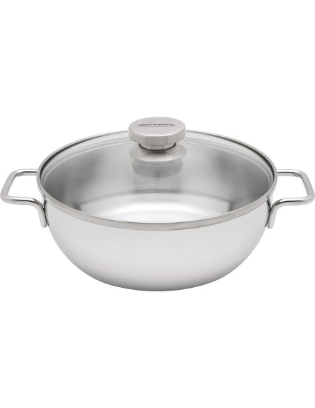 Patelnia Głęboka Z 2 Uchwytami I Pokrywką Demeyere Apollo 7 40850-766-0 - 24 Cm