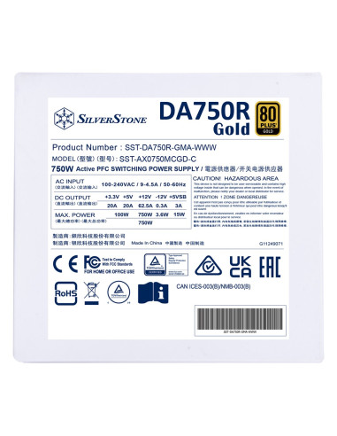 Silverstone Da750R Gold Moduł Zasilaczy 750 W 24-Pin Atx Atx Biały