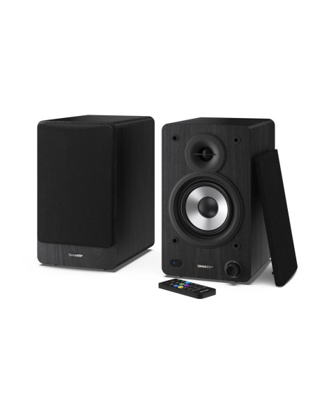 Sharp Bookshelf Speakers 2-Drożny Czarny Przewodowy I Bezprzewodowy 60 W