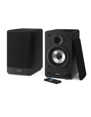 Sharp Bookshelf Speakers 2-Drożny Czarny Przewodowy I Bezprzewodowy 60 W