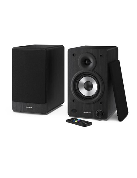 Sharp Bookshelf Speakers 2-Drożny Czarny Przewodowy I Bezprzewodowy 60 W