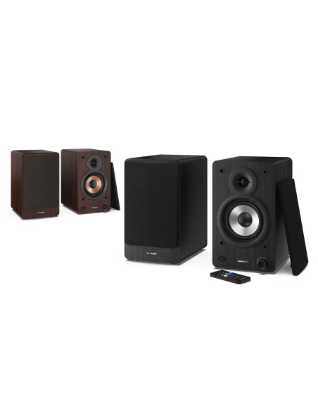 Sharp Bookshelf Speakers 2-Drożny Czarny Przewodowy I Bezprzewodowy 60 W