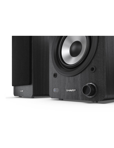 Sharp Bookshelf Speakers 2-Drożny Czarny Przewodowy I Bezprzewodowy 60 W