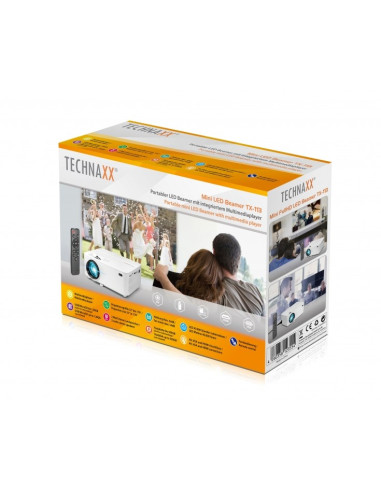 Projektor Rzutnik Led + Pilot Technaxx 50W, Wbudowany Głośnik (Biały)