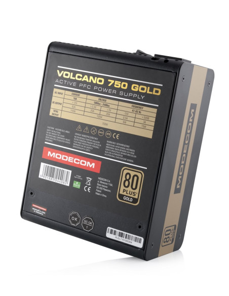 Zasilacz Modecom Volcano Zas-Mc90-Sm-750-Atx-Volcano-Gold (750 W  Aktywne)