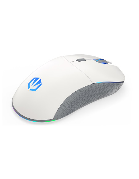 Endorfy Gem Plus Wireless Onyx White Myszka Oburęczny Rf Wireless + Usb Type-C Optyczny 26000 Dpi