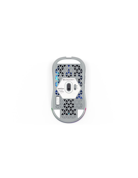 Endorfy Gem Plus Wireless Onyx White Myszka Oburęczny Rf Wireless + Usb Type-C Optyczny 26000 Dpi