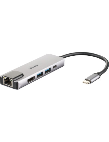 Adapter D-Link Dub-M520 - Przewodowy - Thunderbolt 3 - 60 W - 10,100,1000 Mbit/S - Ieee 802.3 - Ieee 802.3Ab - Ieee 802.3Az - Ie