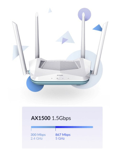 D-Link R15 Router Bezprzewodowy Gigabit Ethernet Dual-Band (2.4 Ghz/5 Ghz) Biały