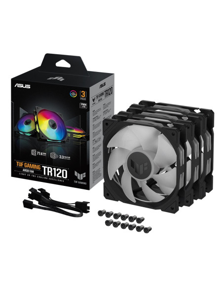 Asus Tuf Gaming Tr120 Argb 3In1 Black Obudowa Komputera Chłodnica Powietrza 12 Cm Czarny