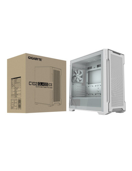 Obudowa Gigabyte Case C102 Glass Ice, Matx, Mid Tower, Biały