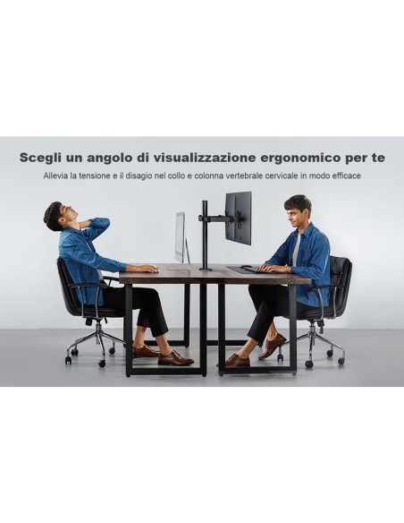 Techly Ica-Lcd 482-D Uchwyt / Stojak Do Monitorów 68,6 Cm (27") Czarny Biurko
