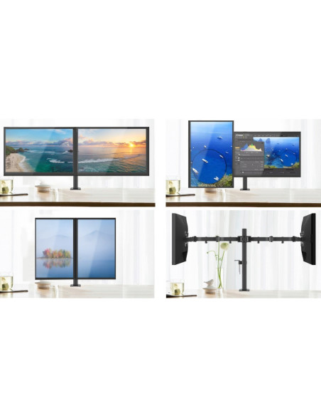 Techly Ica-Lcd 482-D Uchwyt / Stojak Do Monitorów 68,6 Cm (27") Czarny Biurko