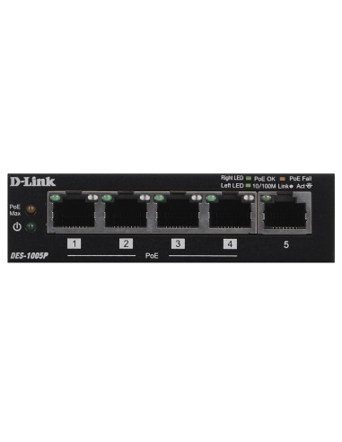D-Link Des-1005P - Niezarządzany - L2 - Fast Ethernet (10/100) - Pełny Dupleks - Power Over Ethernet (Poe)