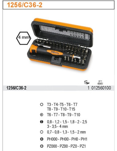 Beta Wkrętak Precyzyjny +36 Końców/1256/C36-2