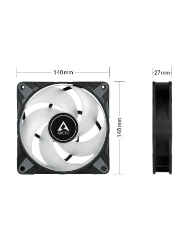 Wentylator Arctic P14 Pwm Pst A-Rgb Led Bk Value Pack 3Szt Zestaw