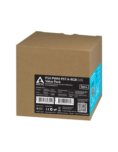 Wentylator Arctic P14 Pwm Pst A-Rgb Led Bk Value Pack 3Szt Zestaw