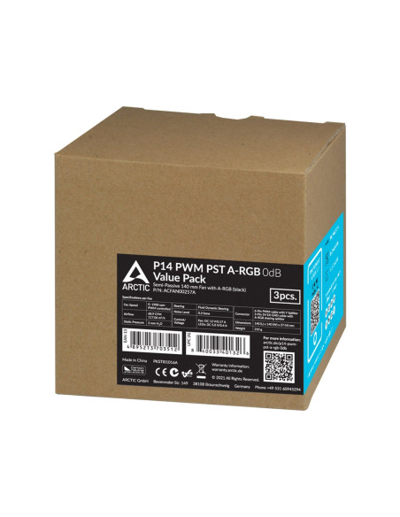 Wentylator Arctic P14 Pwm Pst A-Rgb Led Bk Value Pack 3Szt Zestaw