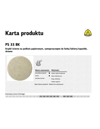 K.krążek 225 Ps33Bk  Gr.180 /50Szt. Szpachla