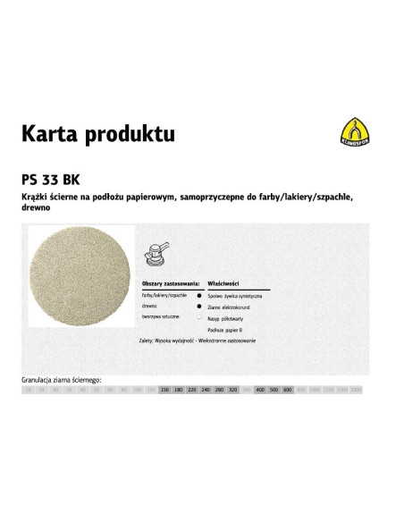 K.krążek 225 Ps33Bk  Gr.180 /50Szt. Szpachla