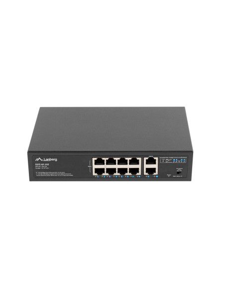 Lanberg Switch Poe+ Rack 10"/19" Rsfe-8P-2Ge-120