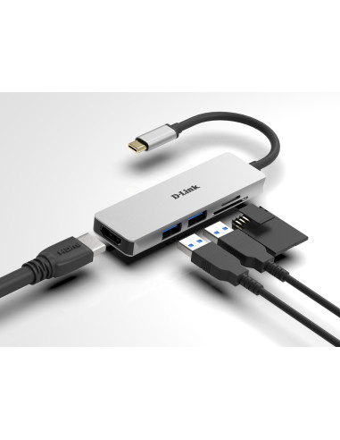 D-Link Dub-M530 Stacja Dokująca Przewodowa Usb 3.2 Gen 1 (3.1 Gen 1) Type-C Aluminium, Czarny