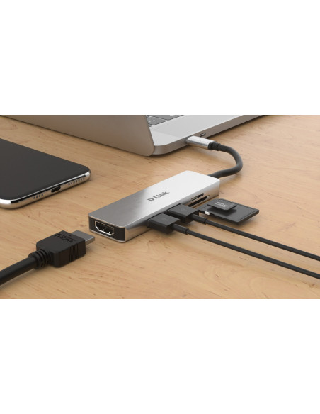 D-Link Dub-M530 Stacja Dokująca Przewodowa Usb 3.2 Gen 1 (3.1 Gen 1) Type-C Aluminium, Czarny