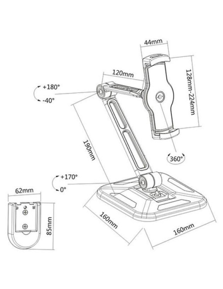 Techly Ica-Tbl 2801 Uchwyt Uchwyt Pasywny Tablet/Umpc Czarny