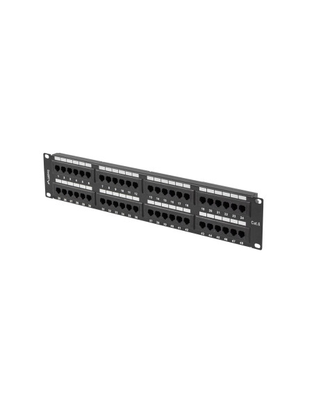 Lanberg Patch Panel 48 Port 2U Kat.6 Czarny Ppu6-2048-B