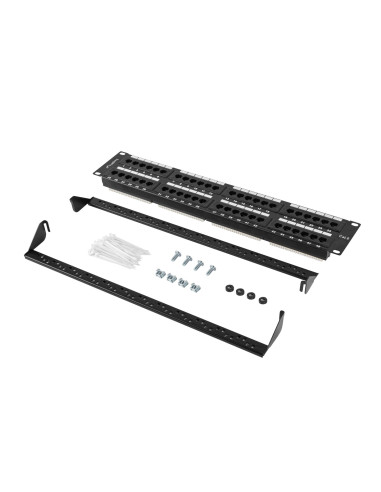 Lanberg Patch Panel 48 Port 2U Kat.6 Czarny Ppu6-2048-B