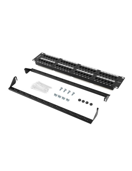 Lanberg Patch Panel 48 Port 2U Kat.6 Czarny Ppu6-2048-B