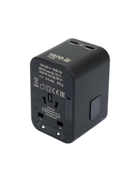 Yt.adapter Podróżny Uniw. Usb / Usb-C 65W