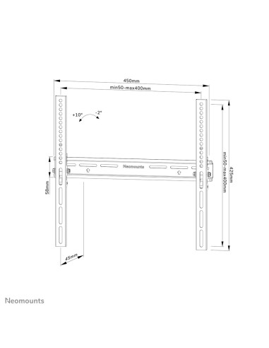 Neomounts Wl35-350Bl14 Uchwyt / Stojak Do Monitorów 165,1 Cm (65") Ściana Czarny