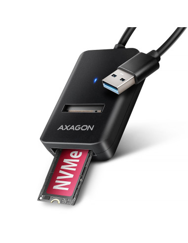 Axagon Adm2-Am Usb-A 10Gbps - M.2 Nvme & Sata Ssd Adaptér, Kabelis Usb-A 10Cm Obudowa Ssd Czarny