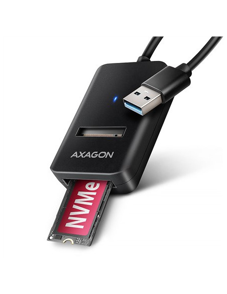 Axagon Adm2-Am Usb-A 10Gbps - M.2 Nvme & Sata Ssd Adaptér, Kabelis Usb-A 10Cm Obudowa Ssd Czarny