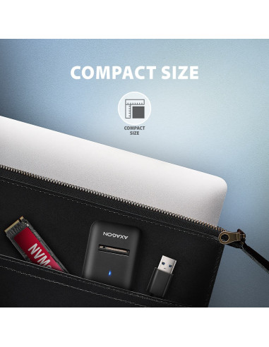 Axagon Adm2-Am Usb-A 10Gbps - M.2 Nvme & Sata Ssd Adaptér, Kabelis Usb-A 10Cm Obudowa Ssd Czarny